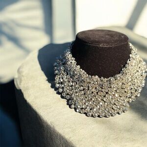 Natasha Elegant Silver Crystal Necklace